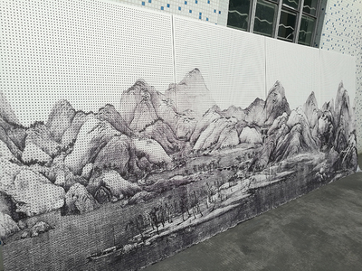 彩繪鋁單板山水畫(huà)訂做壁畫(huà) 藝術(shù)與建筑的完美融合